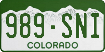 CO license plate 989SNI