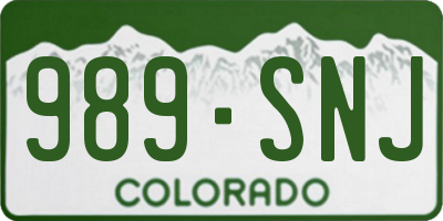 CO license plate 989SNJ