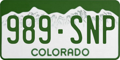 CO license plate 989SNP