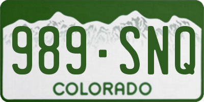 CO license plate 989SNQ