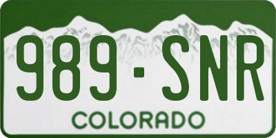 CO license plate 989SNR