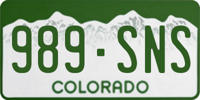 CO license plate 989SNS