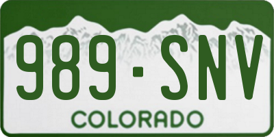 CO license plate 989SNV
