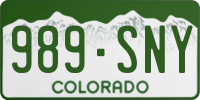 CO license plate 989SNY
