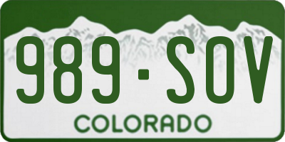 CO license plate 989SOV