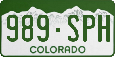 CO license plate 989SPH