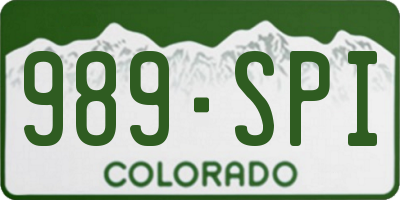 CO license plate 989SPI