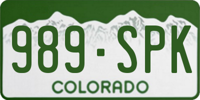 CO license plate 989SPK