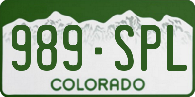 CO license plate 989SPL