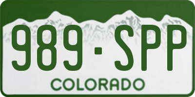 CO license plate 989SPP