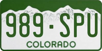 CO license plate 989SPU