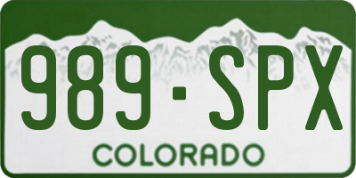 CO license plate 989SPX