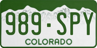 CO license plate 989SPY