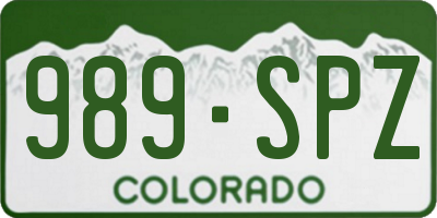 CO license plate 989SPZ