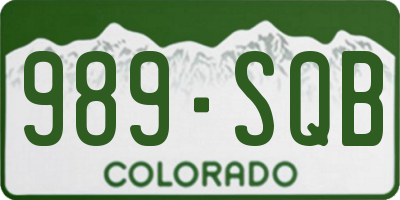 CO license plate 989SQB