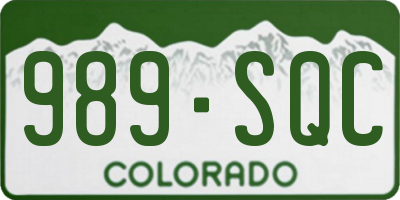 CO license plate 989SQC