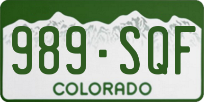 CO license plate 989SQF