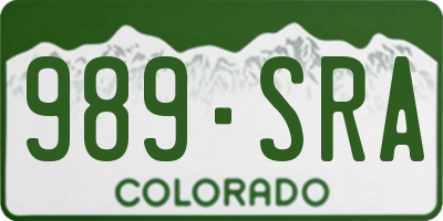 CO license plate 989SRA