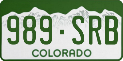 CO license plate 989SRB