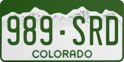 CO license plate 989SRD