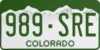 CO license plate 989SRE