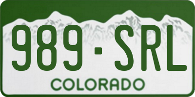 CO license plate 989SRL