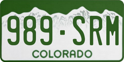 CO license plate 989SRM