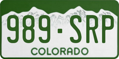 CO license plate 989SRP