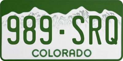 CO license plate 989SRQ