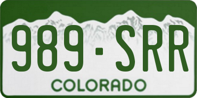 CO license plate 989SRR