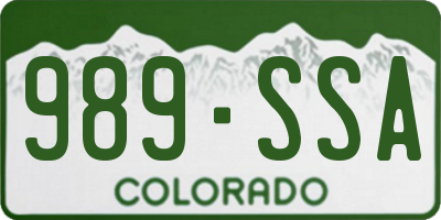 CO license plate 989SSA