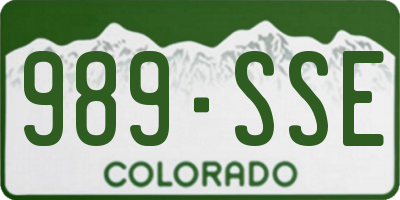 CO license plate 989SSE