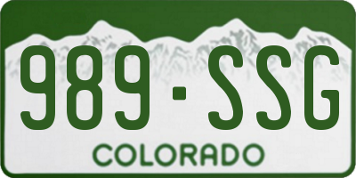 CO license plate 989SSG