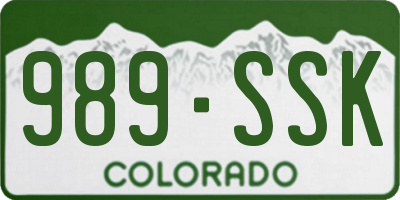CO license plate 989SSK