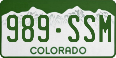 CO license plate 989SSM