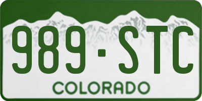 CO license plate 989STC