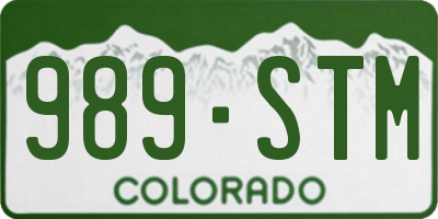 CO license plate 989STM