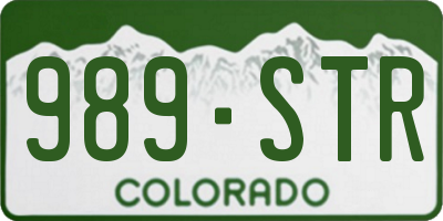 CO license plate 989STR