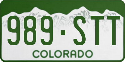 CO license plate 989STT