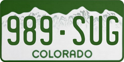 CO license plate 989SUG