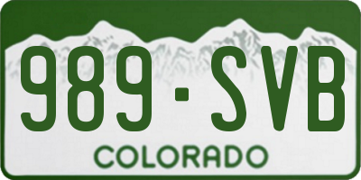 CO license plate 989SVB