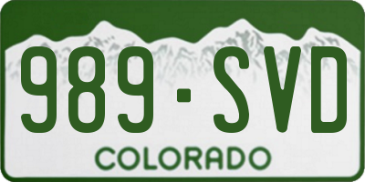 CO license plate 989SVD