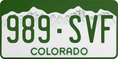 CO license plate 989SVF