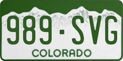CO license plate 989SVG