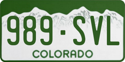 CO license plate 989SVL