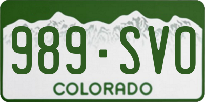CO license plate 989SVO