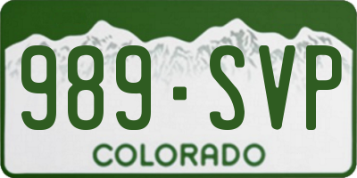 CO license plate 989SVP