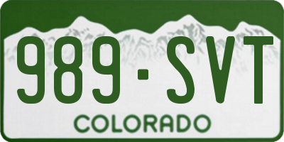 CO license plate 989SVT