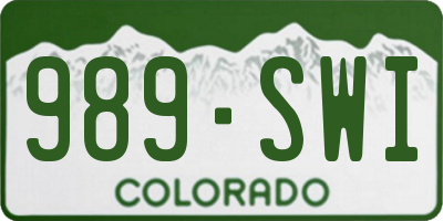 CO license plate 989SWI