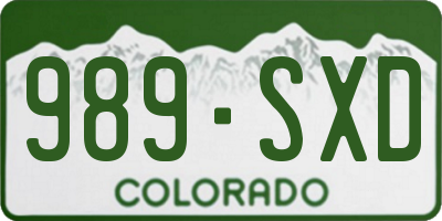 CO license plate 989SXD